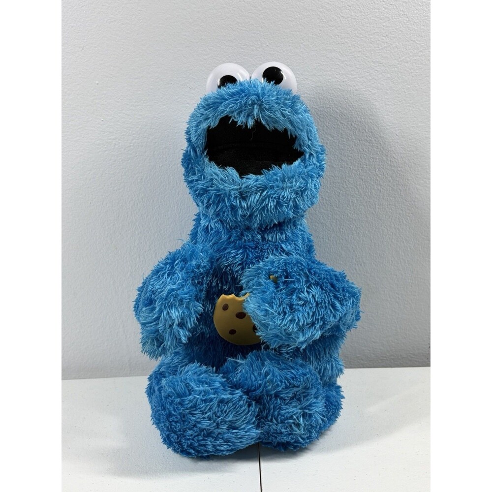 Sesame Street Talking Cookie Monster 13-inch Plush Toy Interactive Feed Me